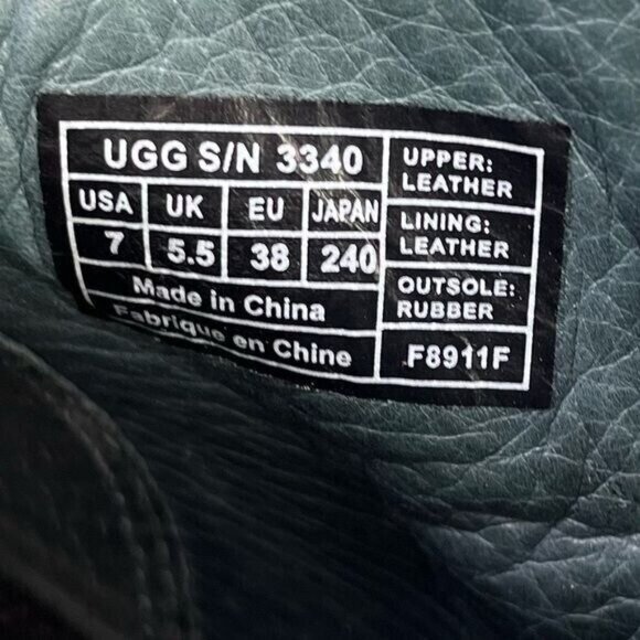 Ugg Elyse Black Leather Open Toe Lace Up Wedge Womens Booties Size 7 - Picture 11 of 12